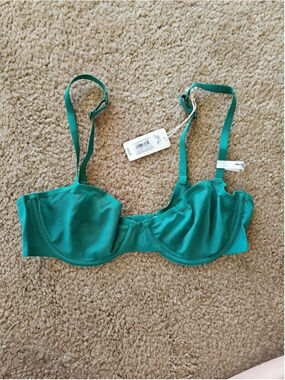 Aerie SMOOTHEZ Mesh Unlined Balconette Bra Underwire Green Size 34C NEW $40